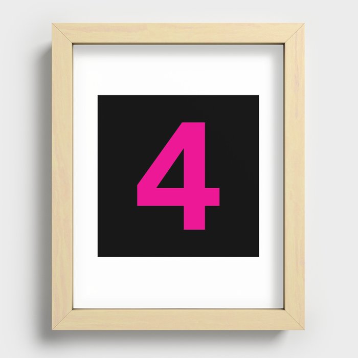 Number 4 (Magenta & Black) Recessed Framed Print