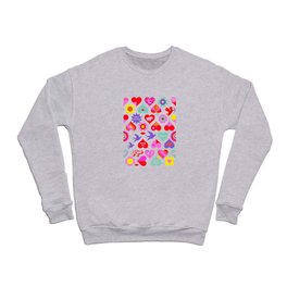 Bold Kitsch Heart Pattern 2. White Crewneck Sweatshirt