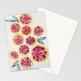 Sliced Grapefruits Watercolor Stationery Card