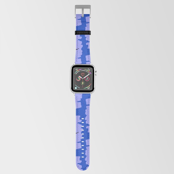 Ballerina figures in black on blue brush stroke Apple Watch Band