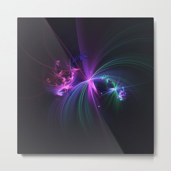 Fireworks Fractal Metal Print