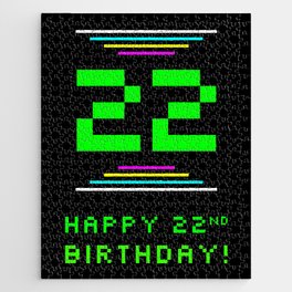 [ Thumbnail: 22nd Birthday - Nerdy Geeky Pixelated 8-Bit Computing Graphics Inspired Look Jigsaw Puzzle ]