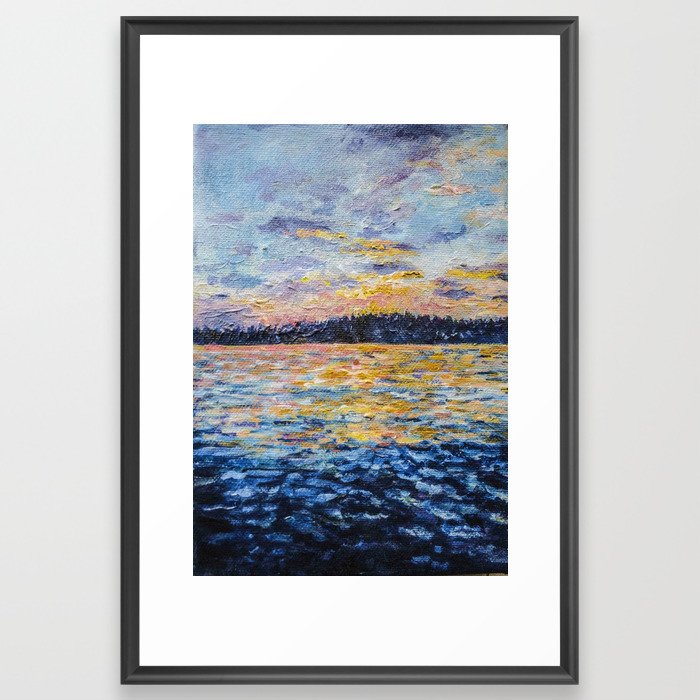 sunset in stockholm Framed Art Print