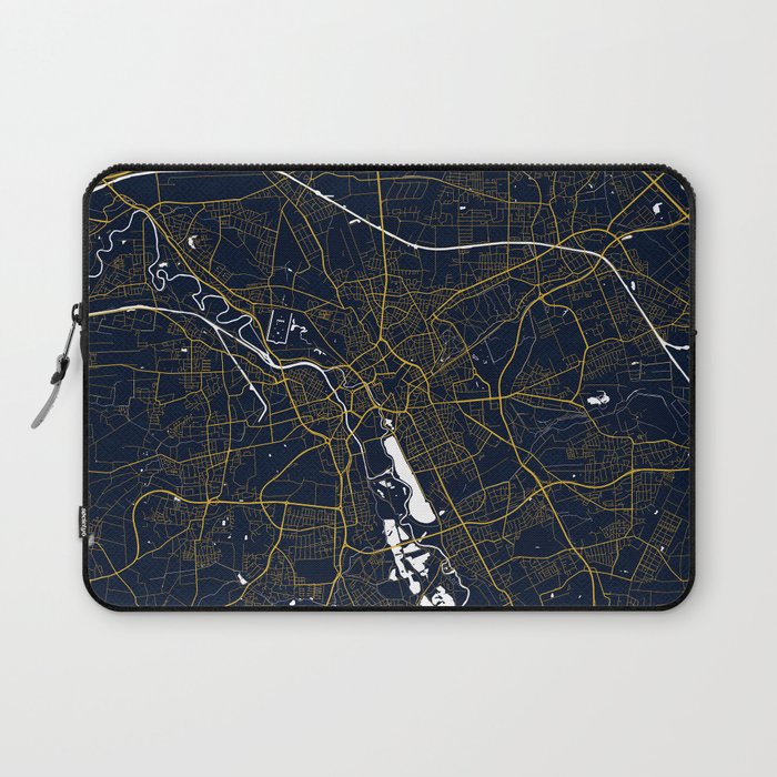 Hanover City Map of Lower Saxony, Germany - Gold Art Deco Laptop Sleeve
