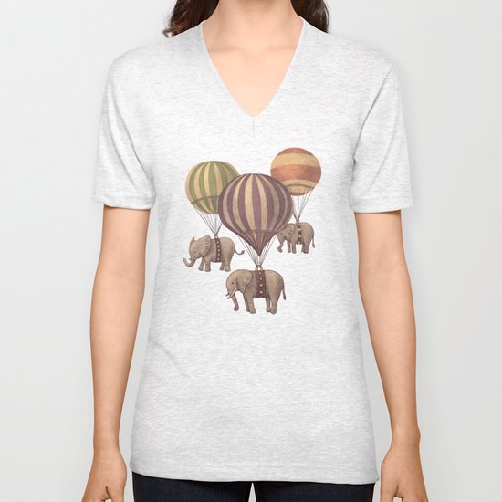 Flight of the Elephants - colour option Unisex V-Neck