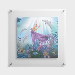 Dolphin Dance Floating Acrylic Print