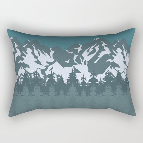 Trees and Mountains Rectangular Pillow