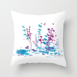 eucalyptus pond - jewels on the water Throw Pillow