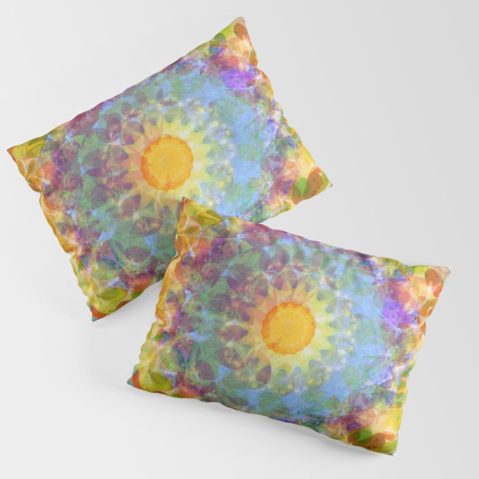 Bright Colorful Art - Sunshine Mandala Pillow Sham