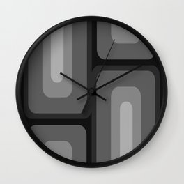 Mid Century Modern Long Rectangles Dark Gray Wall Clock