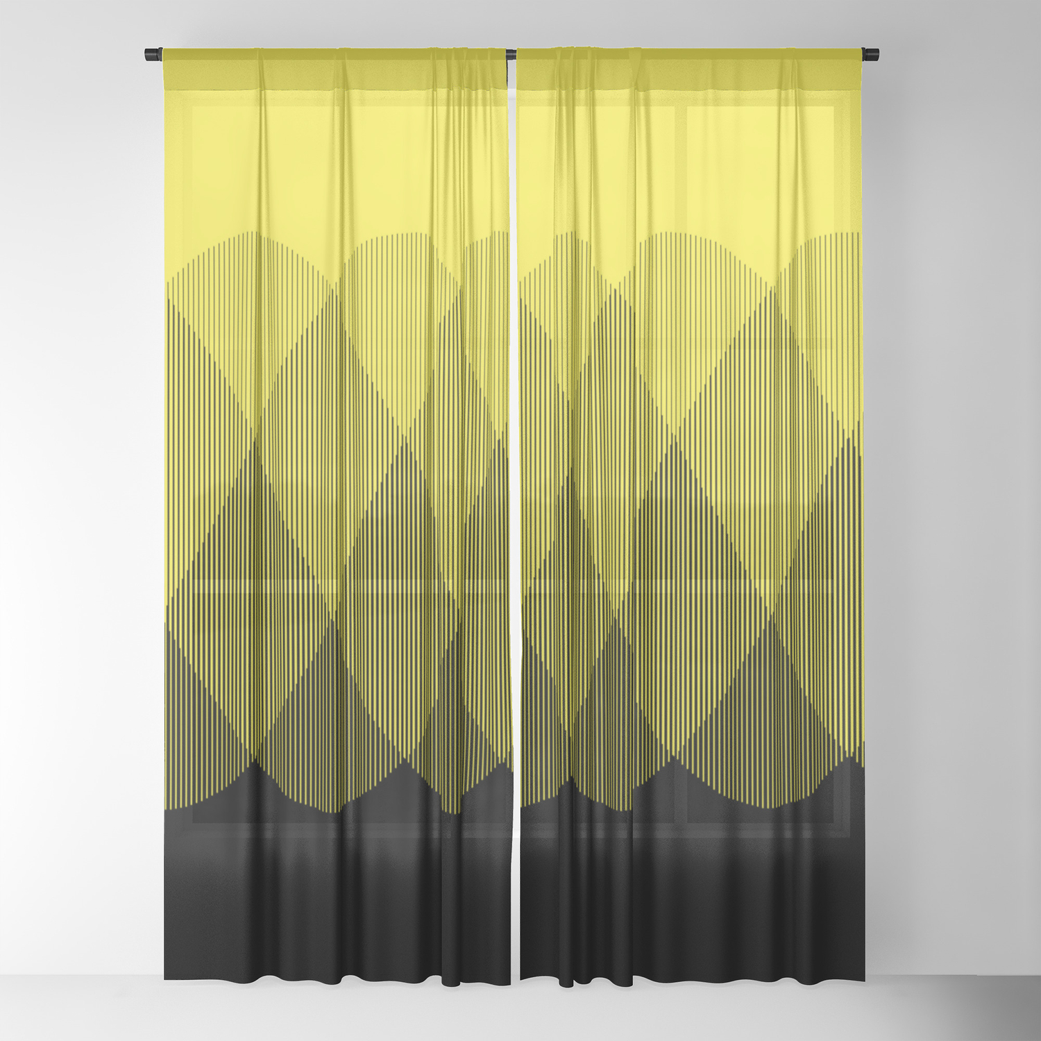 Yellow Ombre Signal Sheer Curtain By Anjchang Society6