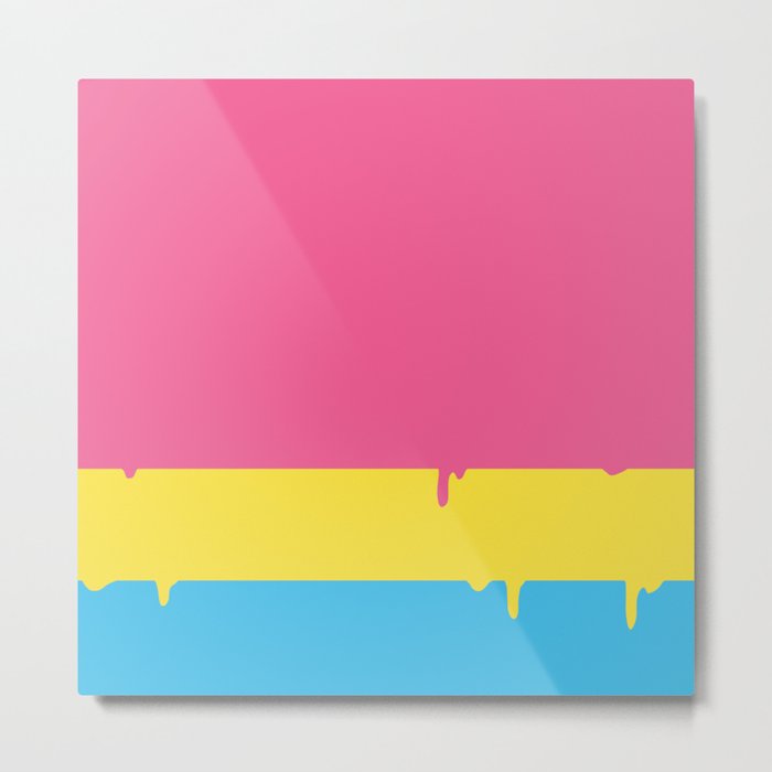 Pansexual Pride LGBTQ Flag Melting Metal Print