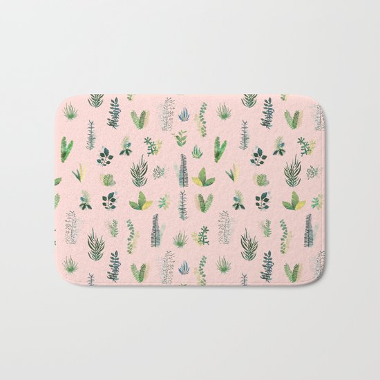 pink Garden Bath Mat