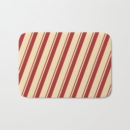 [ Thumbnail: Brown & Tan Colored Lines/Stripes Pattern Bath Mat ]