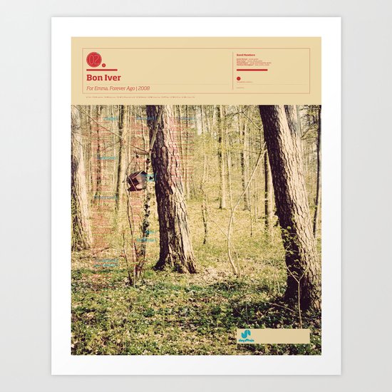 The Visual Mixtape 2010 | For Emma, Forever Ago | 02 / 25 Art Print