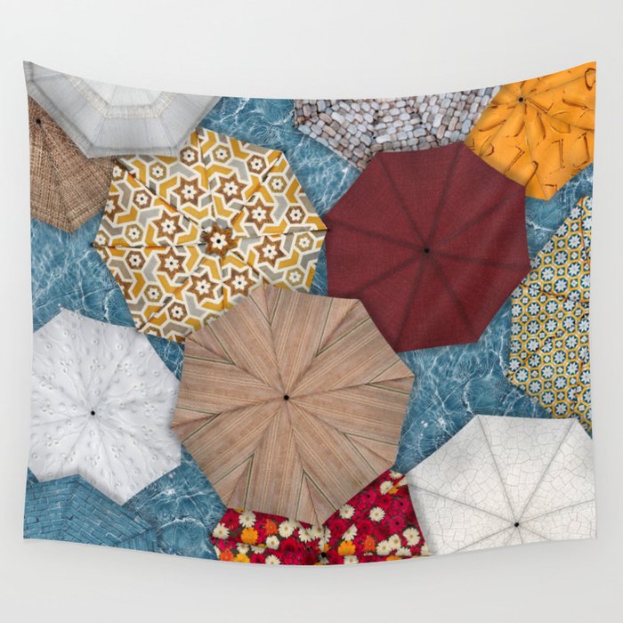 Natural Umbrellas Wall Tapestry