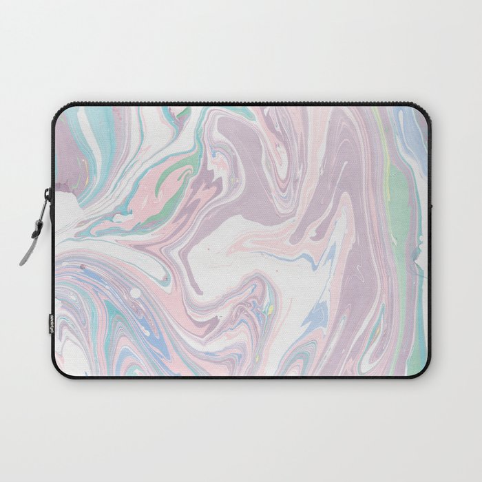 Abstract pastel pink purple teal watercolor marble Laptop Sleeve