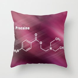 Procaine, anesthetic drug, Structural chemical formula Throw Pillow