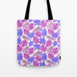 Fluorescent Pink & Purple Palm Leaves Tote Bag