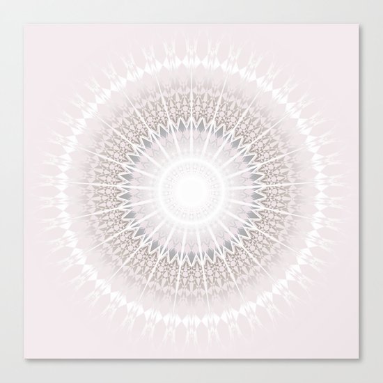 Pastel Gray Mandala Canvas Print
