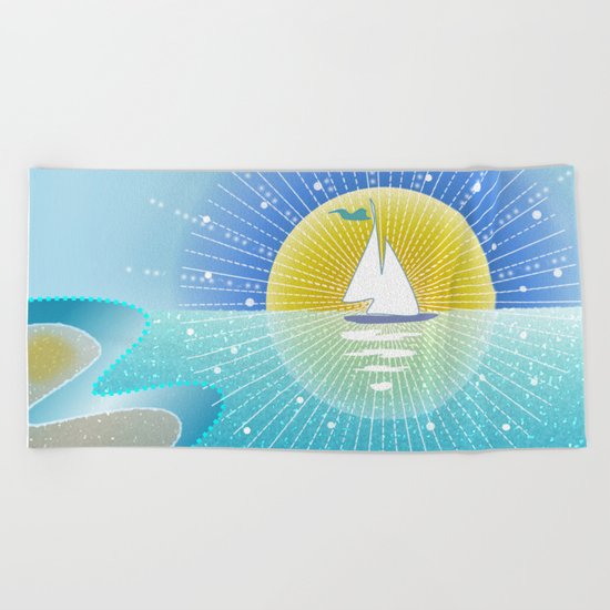 Sunny Sailing Beach Towel