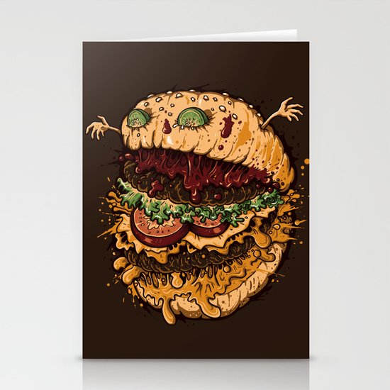 Monster Burger Stationery Cards