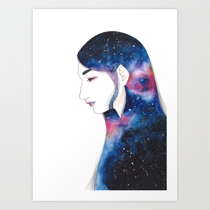 Space Girl Art Print By Blackbirdflyagain Society6