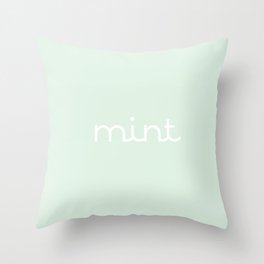 Mint Throw Pillow | Typography, Graphicdesign, Watercolor, Mint 