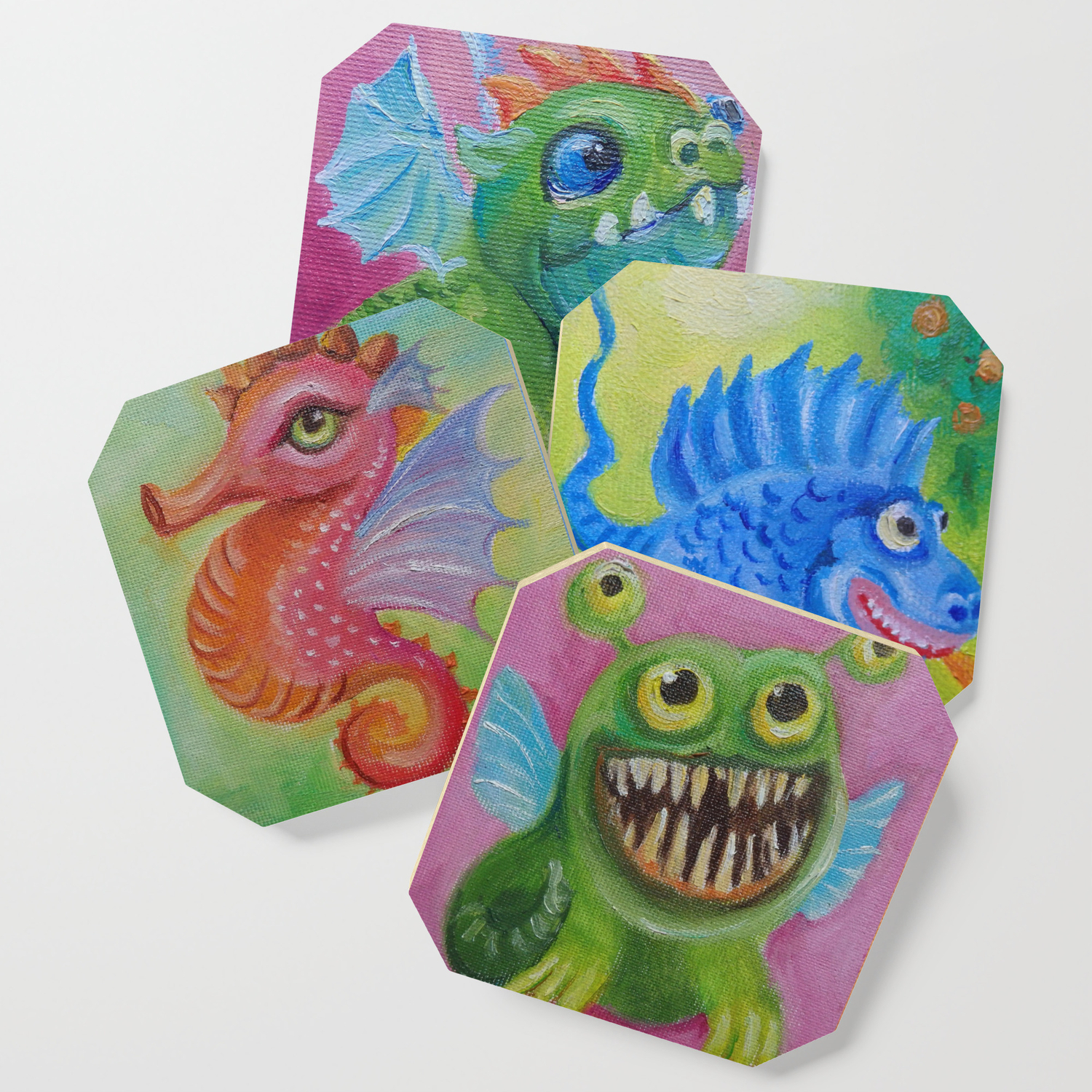 Baby Dragon Funny Monster Comic Illustration Painting For Children