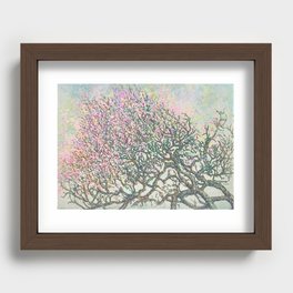 Pink Azaleas, Light, Green Garden Passages Series: Aquatint Etching Recessed Framed Print