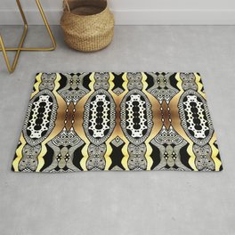 Gold and Black Area & Throw Rug