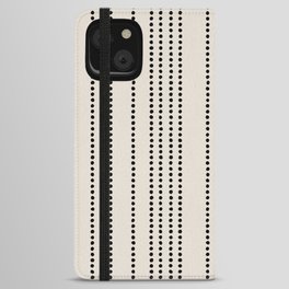 Ethnic Spotted Stripes in Ivory and Black iPhone Wallet Case