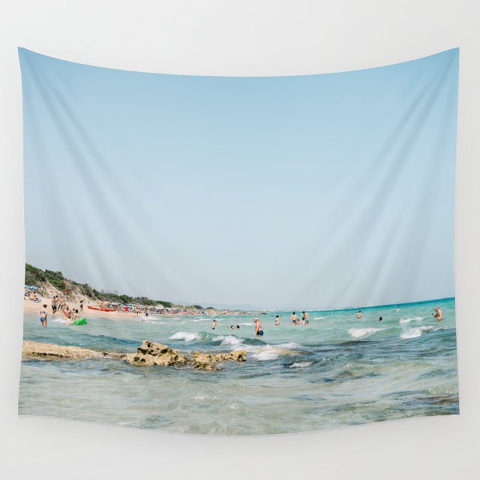 Summer in Italy | Spiaggia Pilone Puglia | Wanderlust beach photography print Wall Tapestry