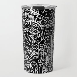 Black and White Street Art Tribal Graffiti Travel Mug