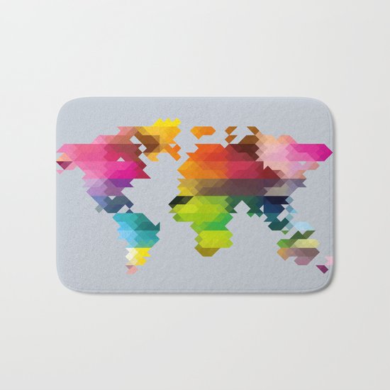 Geo World Map Bath Mat