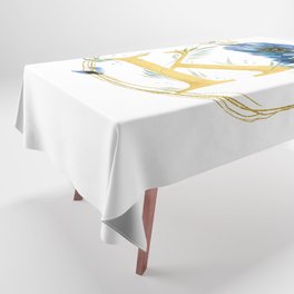Letter K Golden With Watercolor Flowers Initial Monogram Tablecloth