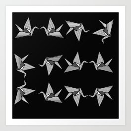 black japanese origami Art Print