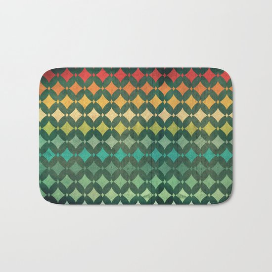 Vintage Rainbow Pattern Bath Mat