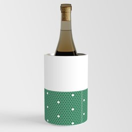 White Polka Dots Lace Horizontal Split on Christmas Green Wine Chiller