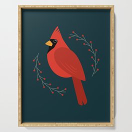 Male Cardinal Serving Tray