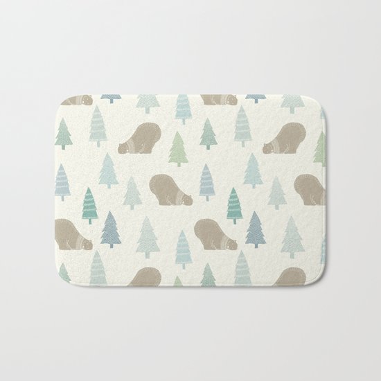 Merry Christmas Polar bear - Animal pattern Bath Mat