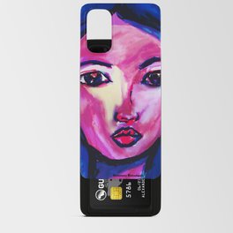The Girl With the Blue Hair-Portrait of  Face Android Card Case