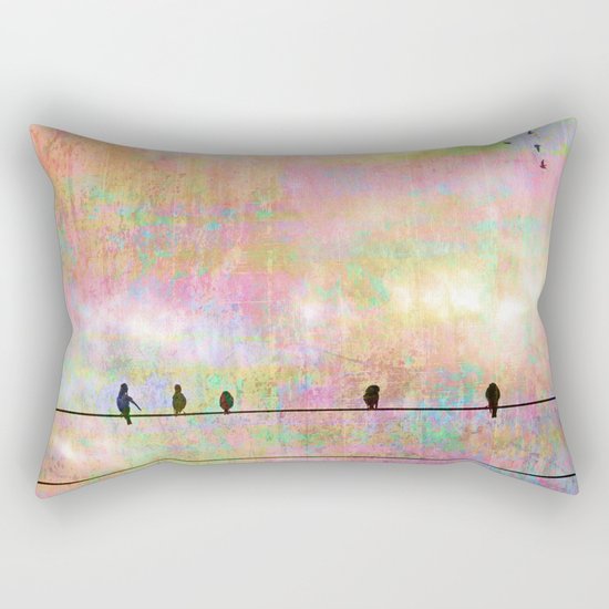 The Quickening, Abstract Sky and Birds Rectangular Pillow