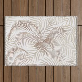 Brown Palm Leaves Pattern Outdoor Rug