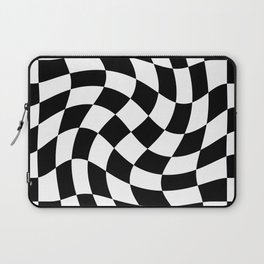 Large Checkerboard - Black & White - Swirl Laptop Sleeve