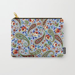 Red Blue Rose Floral Paisley Carry-All Pouch | Easter, Thanksgiving, Redpaisley, Floralpaisely, Greenpaisley, Green, Bluepaisley, Paisleydecor, Paisleypattern, Christmas 