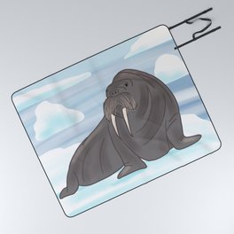 Walrus on Ice Picnic Blanket