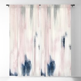 Blush Pink and Blue Pretty Abstract Blackout Curtain