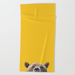 Bear - Yellow Beach Towel