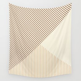 Geometric lines in Shades of Latte and Coffee Wall Tapestry